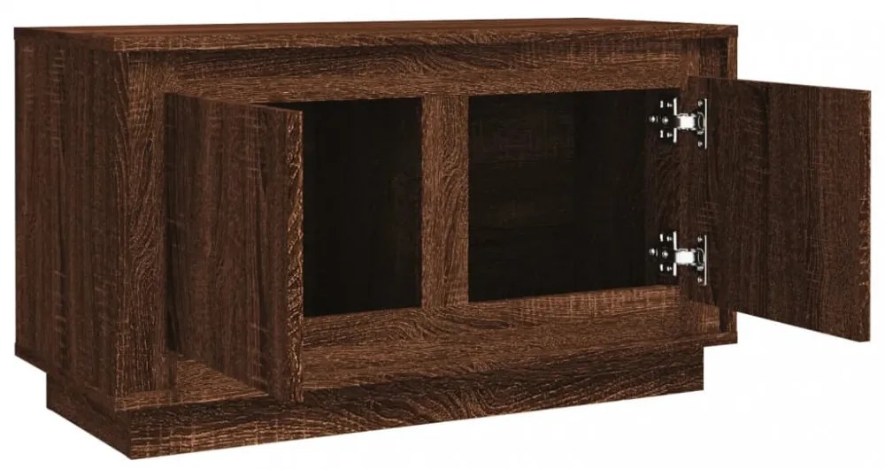 barna tölgyszínű szerelt fa TV-szekrény 80x35x45 cm