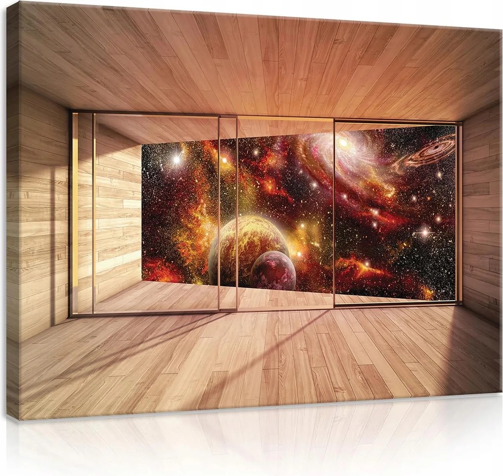 Vászonkép falikép piros fekete galaxis 100 x 75