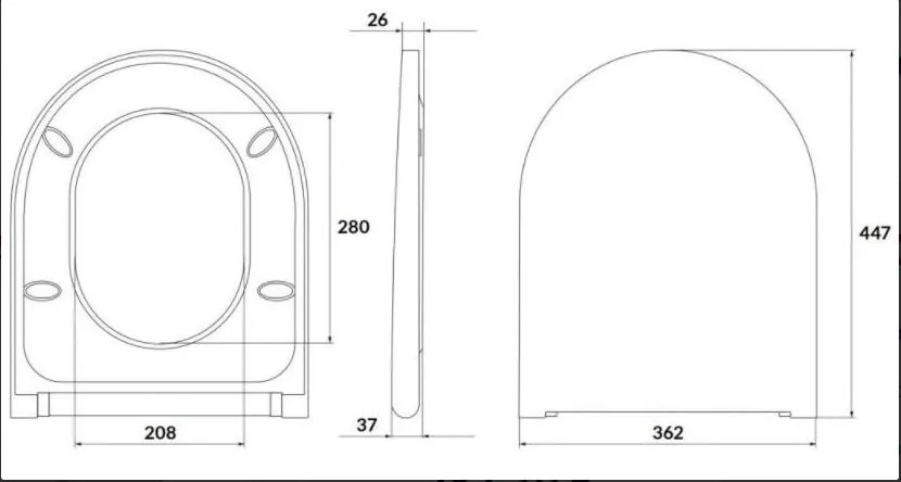 Cersanit Larga Oval CleanOn - függő WC csésze SLIM ülőkével, hőre keményedő, fehér, S701-472