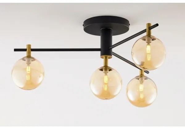 Jupiter 2031 - Felületre szerelhető csillár FIGARO 4xG9/10W/230V fekete/arany/bézs