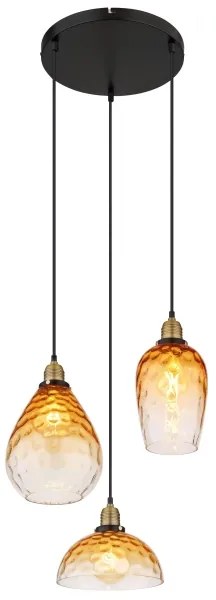 Globo 15786-3H1 - Csillár zsinóron SALVY 3xE27/60W/230V átm. 46 cm narancs