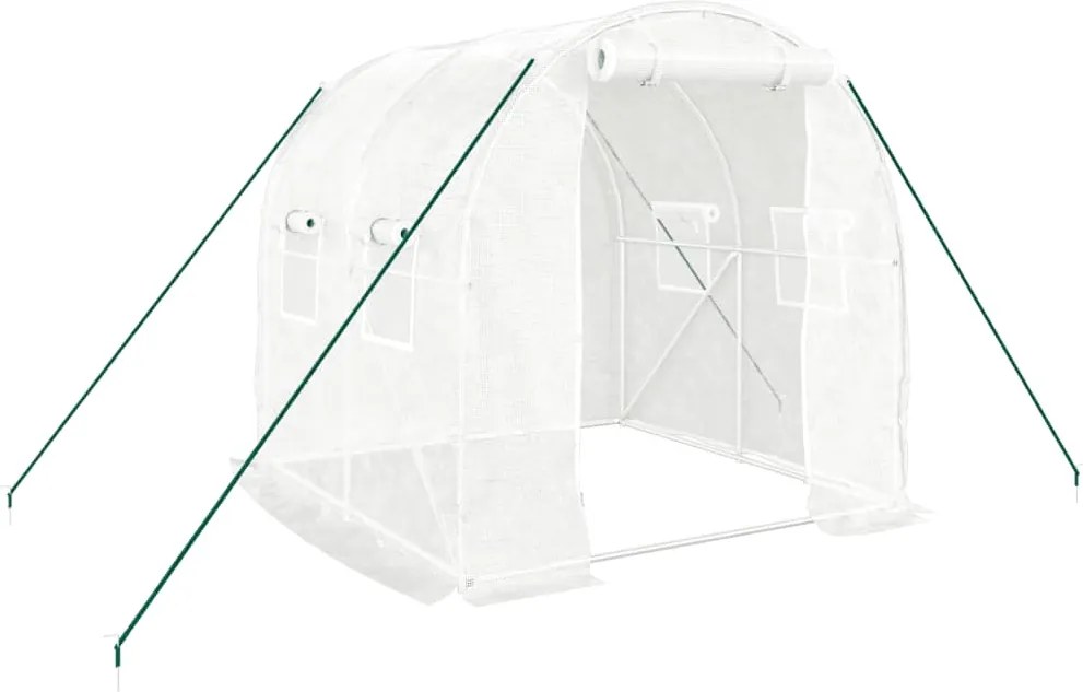 vidaXL fehér acélvázas melegház 4 m² 2x2x2 m