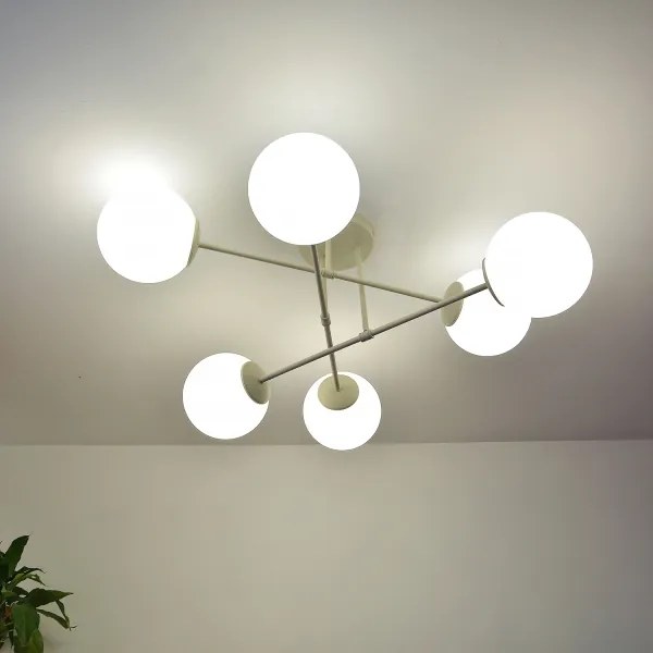 MOON felületre szerelhető csillár 6xE27/15W/230V krémszínű