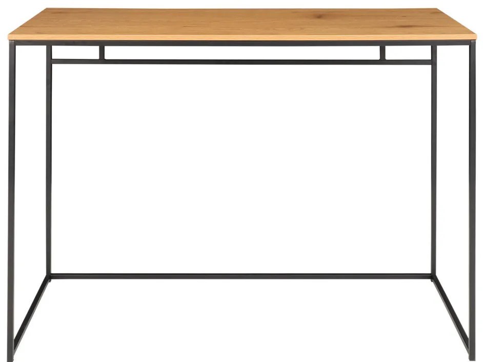 Vita íróasztal, tölgyhatású fekete vázzal 100x45x75 cm