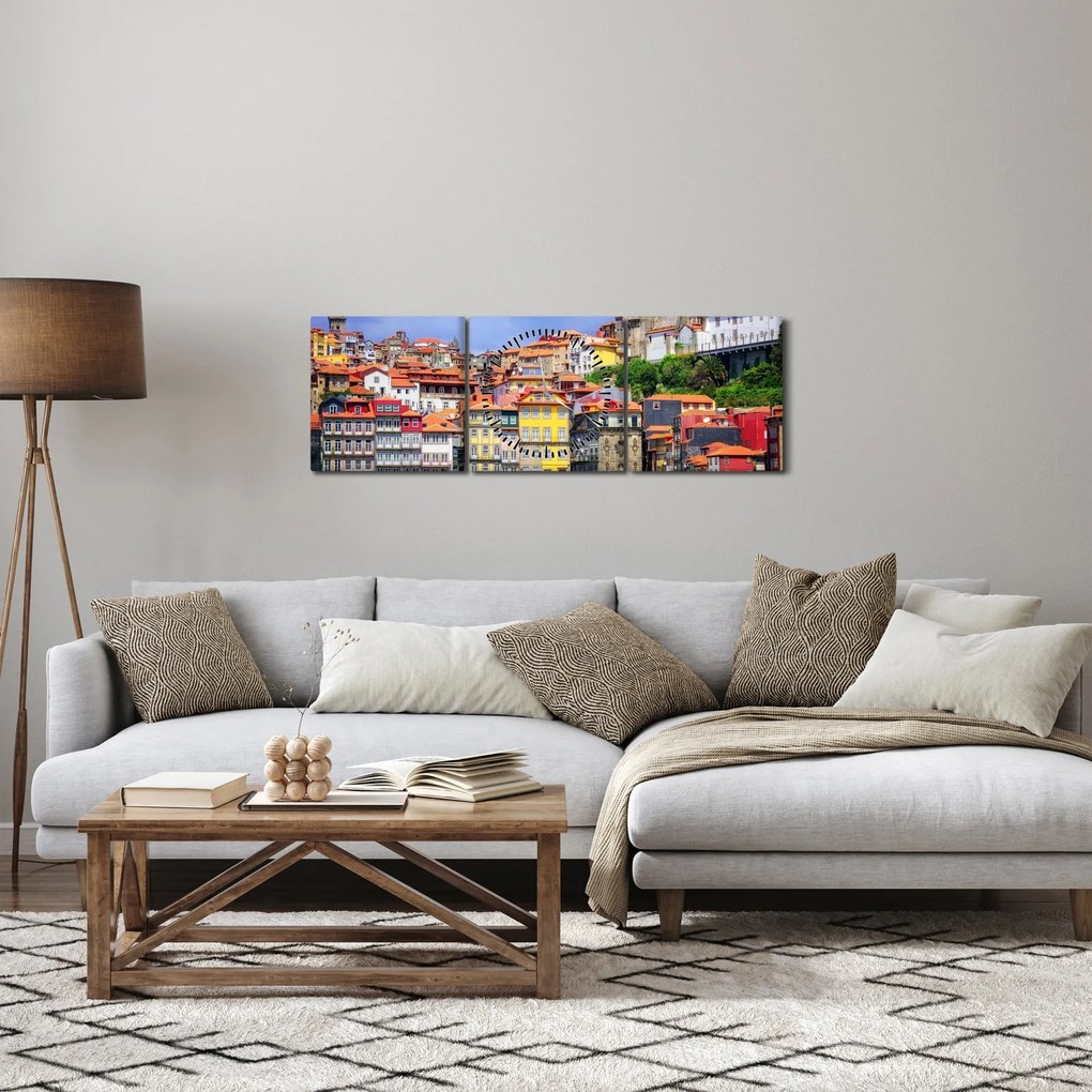 Kép - Ribeira, Portugália (órával) (90x30 cm)