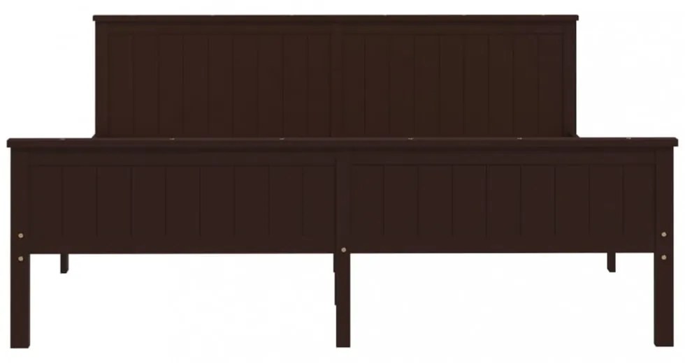 sötétbarna tömör fenyőfa ágykeret 200 x 200 cm