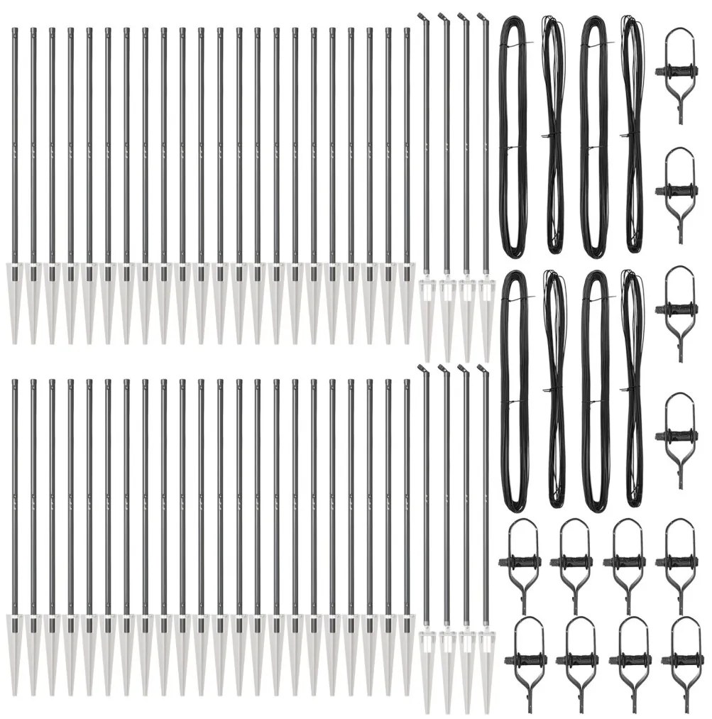 Kerítésoszlopok Spike-kal 52 db Ø32 mm 170 cm Horganyzott Acél