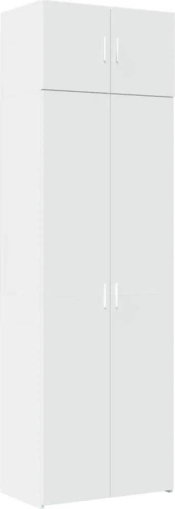 vidaXL fehér szerelt fa tárolószekrény 70 x 42,5 x 225 cm