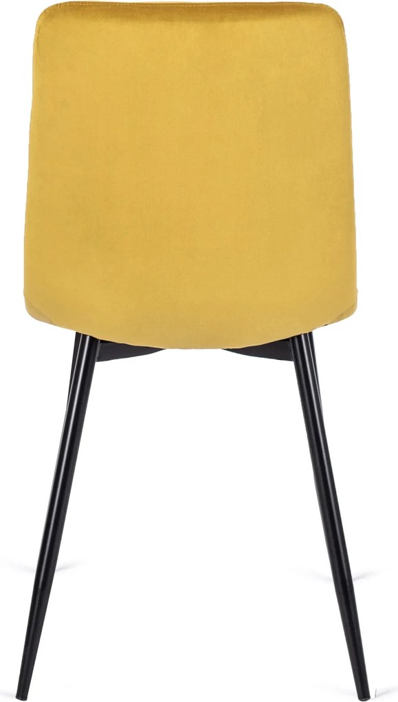 Krzesło PERU Musztardowe Welurowe