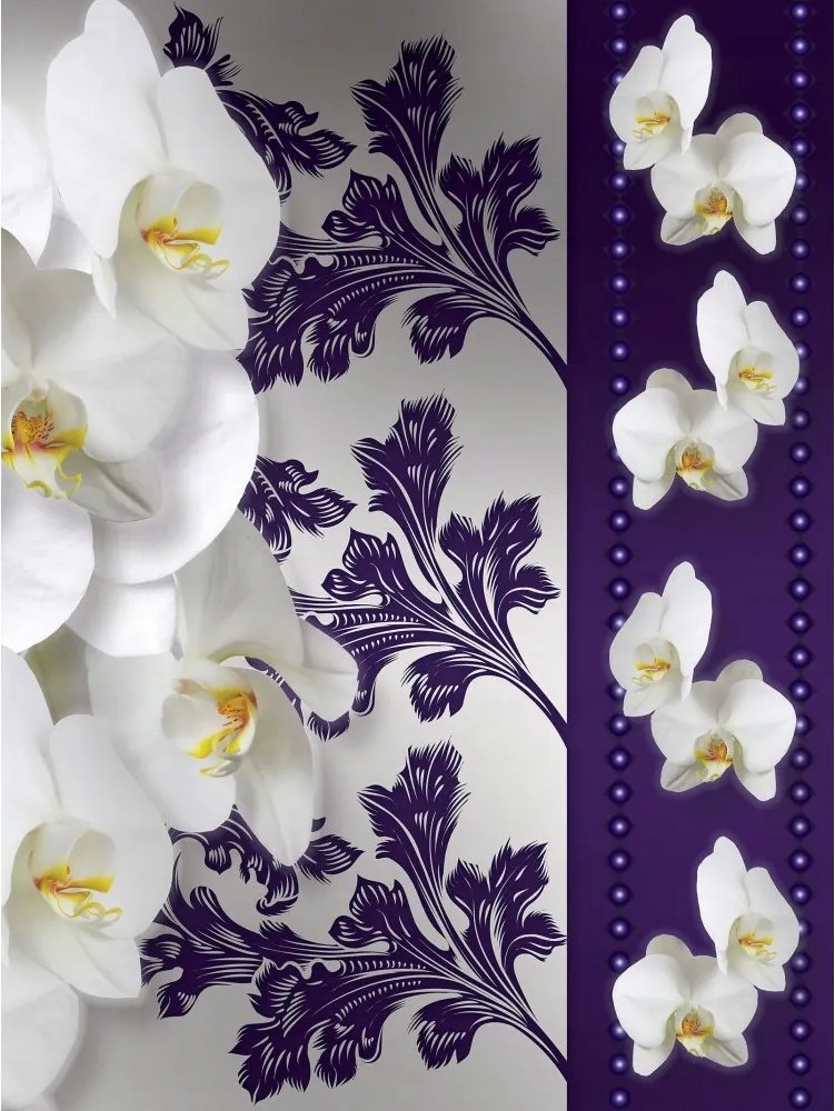 Flizelin fotótapéta Orchideák virágok a nappali hálószobába 206x275 +ragasztó