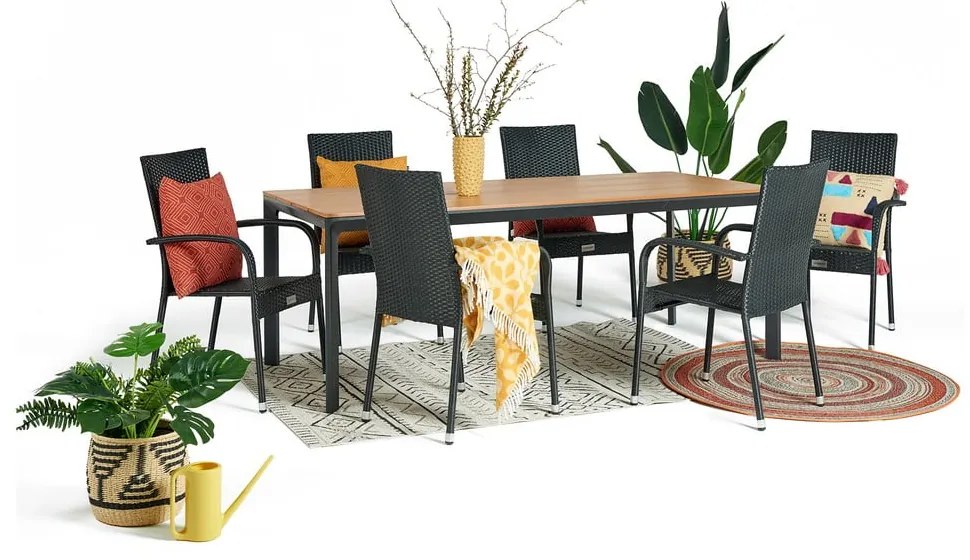 Paris fekete műrattan kerti szék - Bonami Essentials