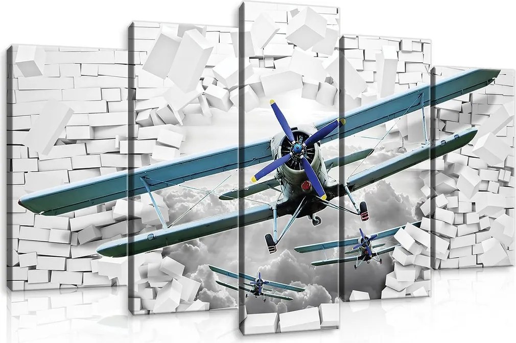 Vászonkép 100x60 repülés áttörés szabadság ég felhők repülőgépek dinamika energia db