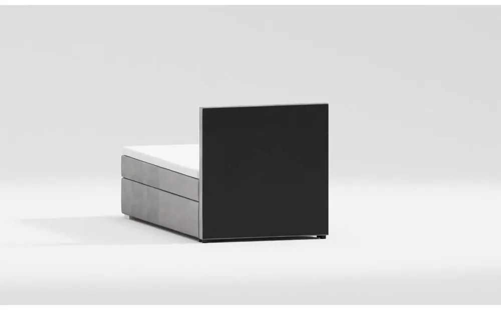 Világosszürke kárpitozott ágyneműtartós egyszemélyes ágy ágyráccsal 80x200 cm Bunny – Ropez