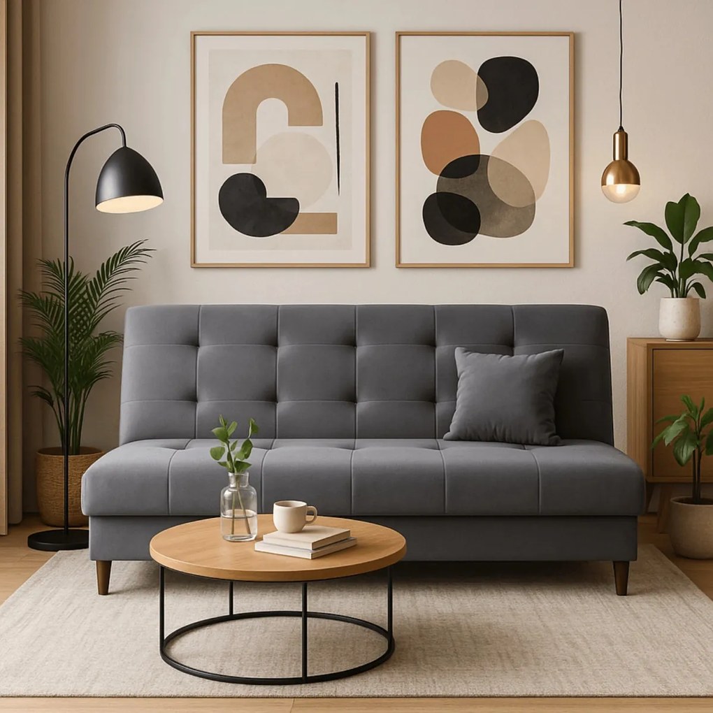 2 db-os szett, ágyazható kanapé szürke színben LIMA