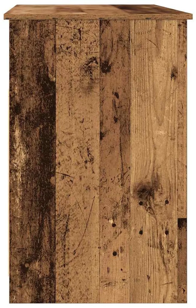 antik fa színű szerelt fa íróasztal 102x76x50 cm