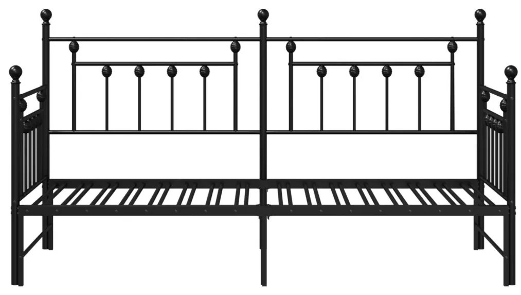 Kihúzható ágykeret fekete 80x200 cm acél