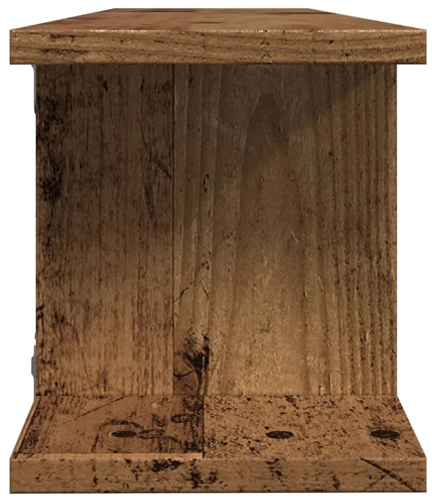 2 db antik fa színű szerelt fa fali polc 75 x 18 x 20 cm