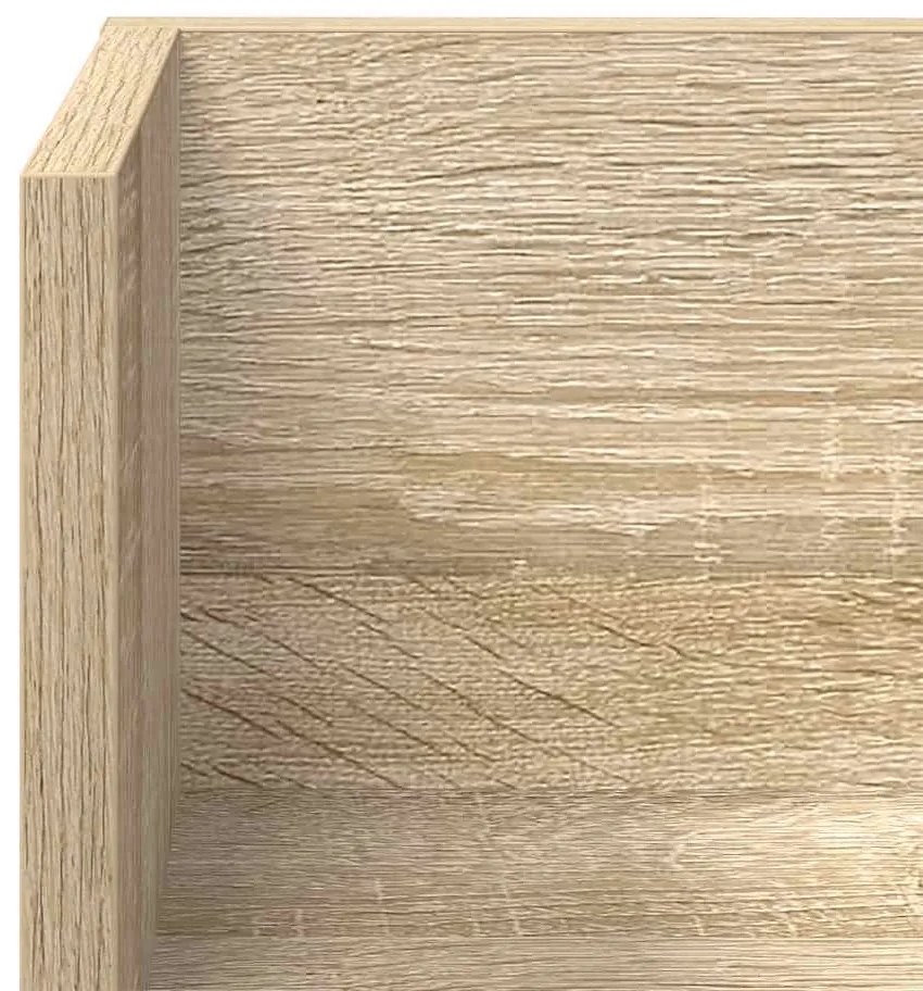 2 db sonoma tölgy színű szerelt fa fali polc 75 x 16,5 x 16,5cm