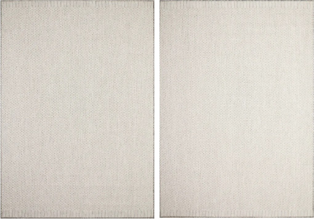 Kültéri Szőnyeg Teraszra Erkélyre Zsinóros Kétoldalas Szürke Krém 200x290 cm