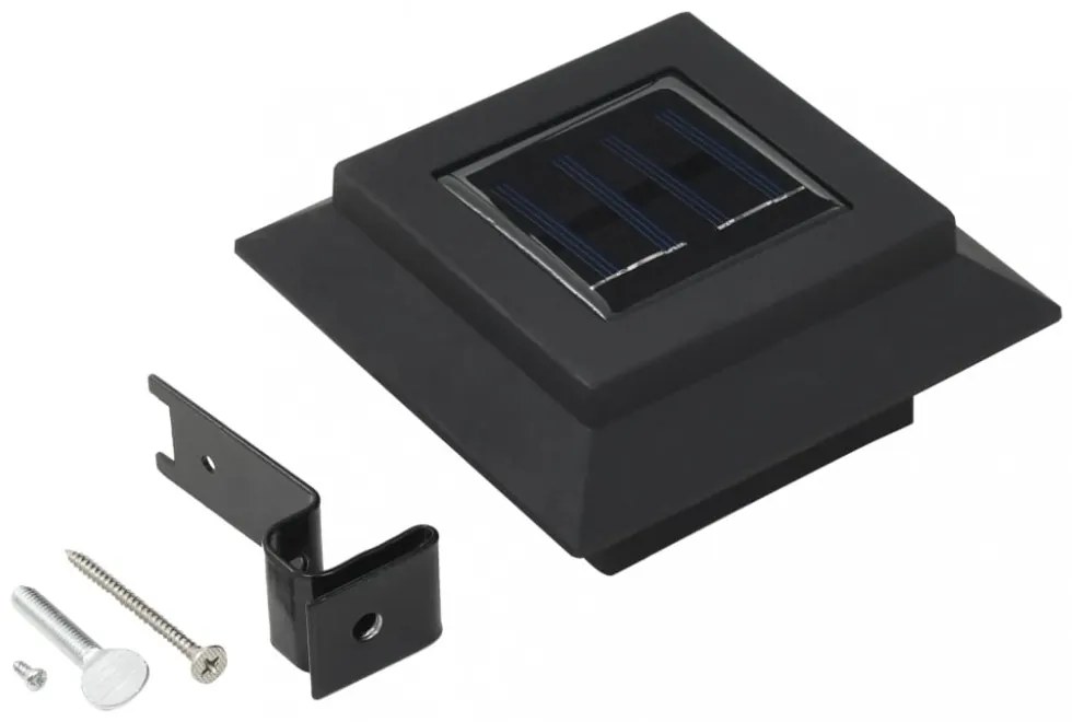 12 db fekete négyzet alakú kültéri napelemes LED lámpa 12 cm
