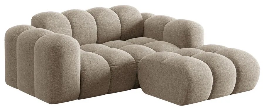 Világosbarna zsenília sarokkanapé (jobb oldali-heverő résszel) Treno – Cosmopolitan Design