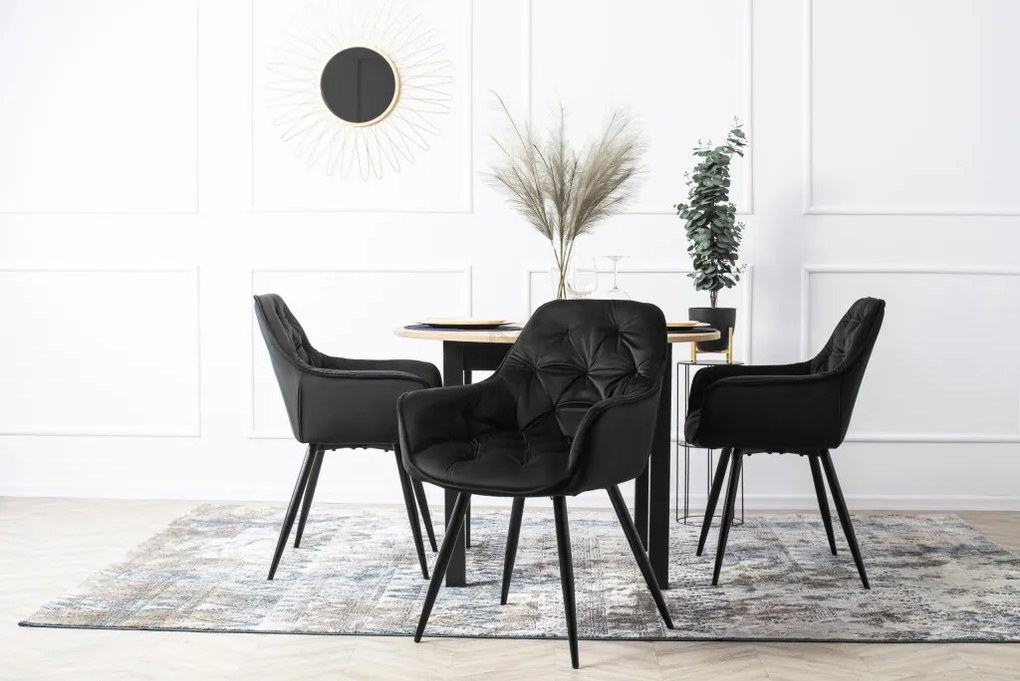 Fekete Bársony Étkezőszék. POLA