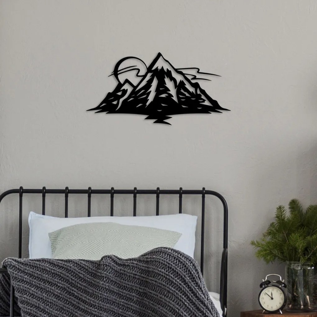 Mountain fém fali dekoráció, 62×31 cm