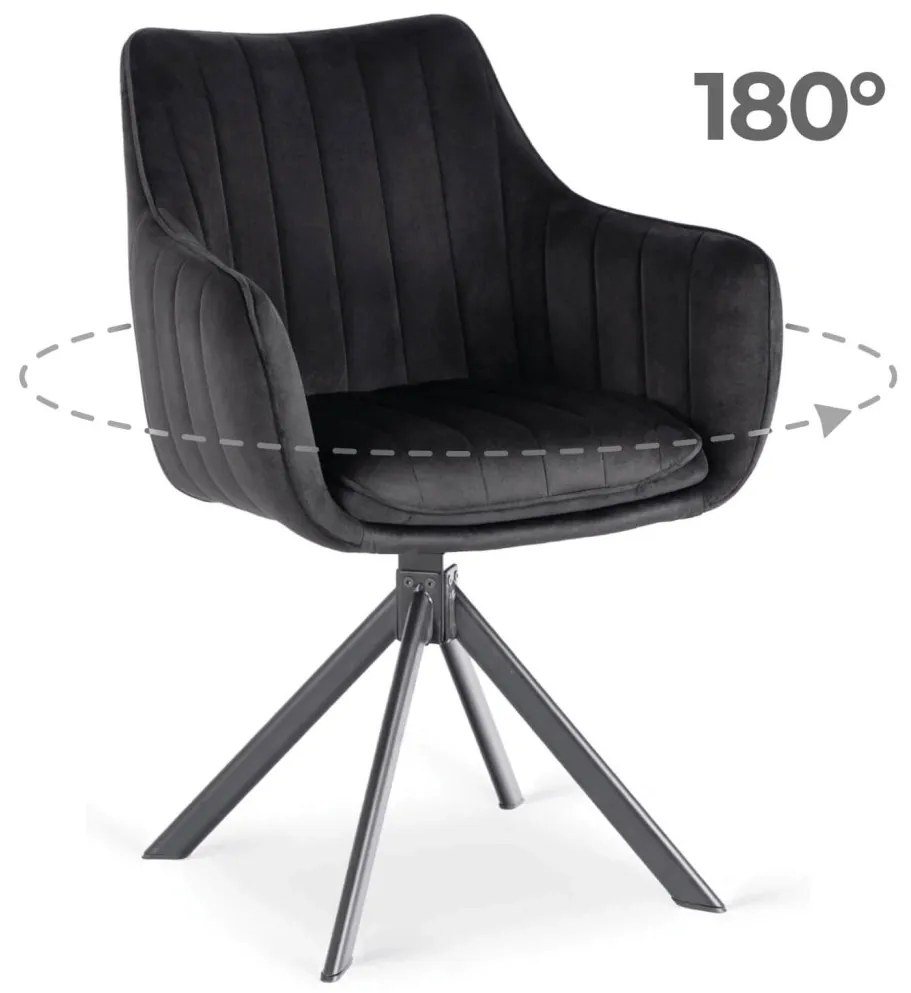 Forgó Étkezőszék Fekete Színben. MUMBAI