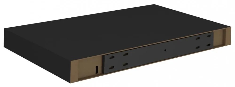 2 db fekete MDF lebegő fali polc 40 x 23 x 3,8 cm