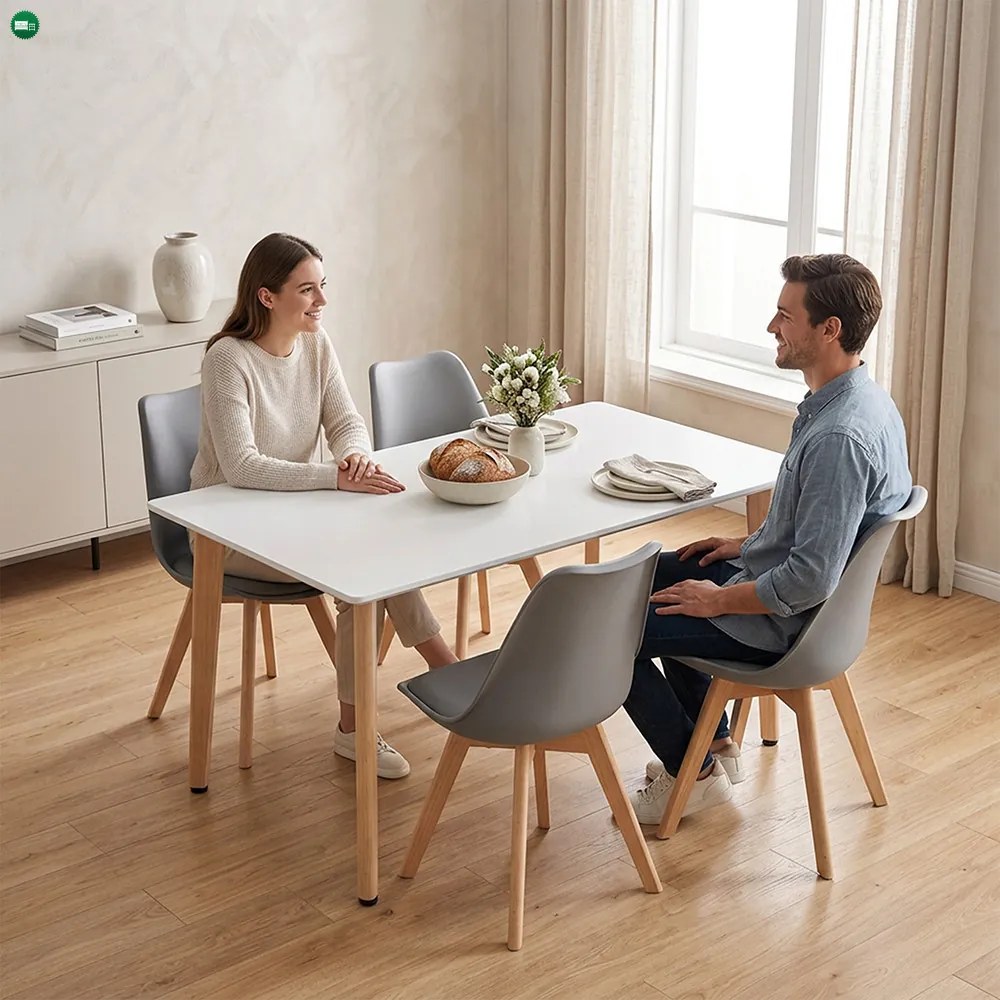Silla 120 4+1 étkező garnitúra fehér-szürke