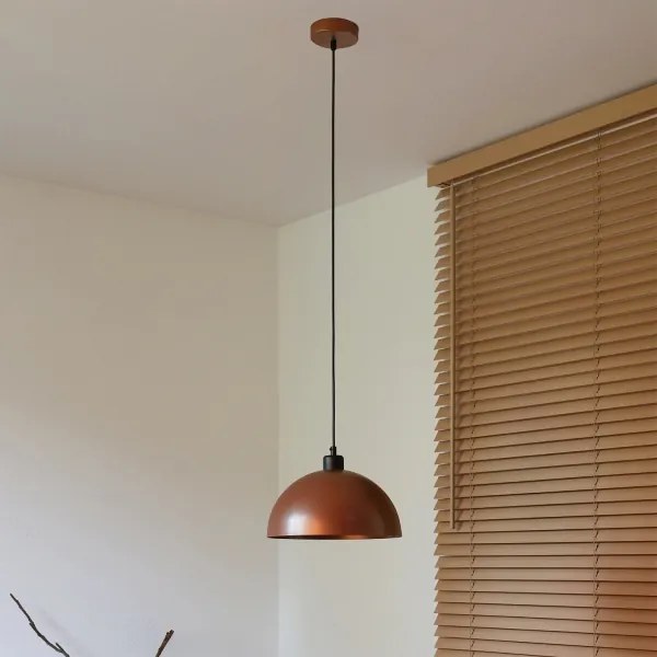 Duolla - IRONLINE zsinóros függőlámpa 1xE27/15W/230V átmérő 27 cm réz/fekete