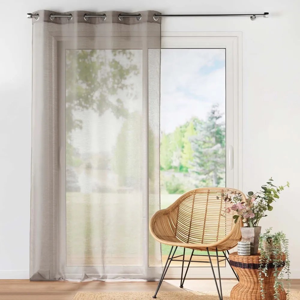 Barna átlátszó függöny 140x240 cm Lissea – douceur d'intérieur
