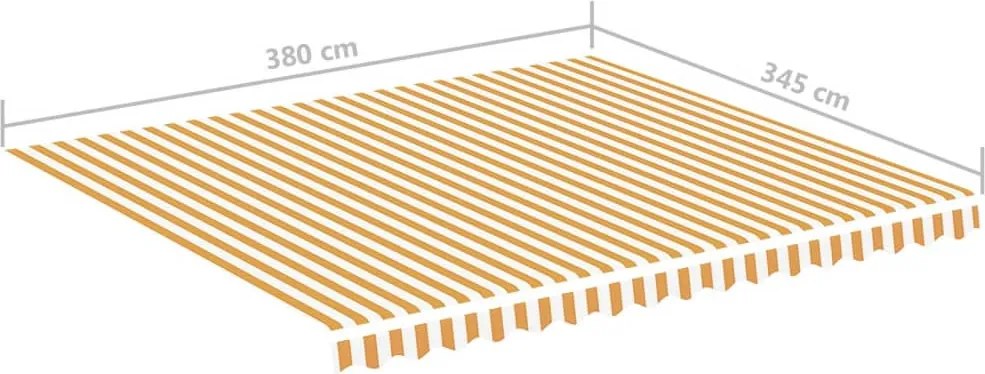 Sárga és fehér csere napellenző ponyva 4 x 3,5 m