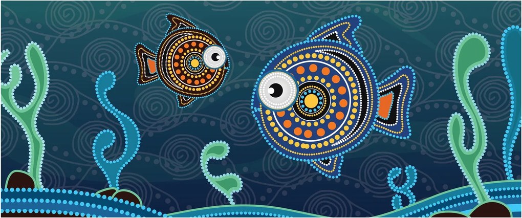 Kép - festett hal (120x50 cm)