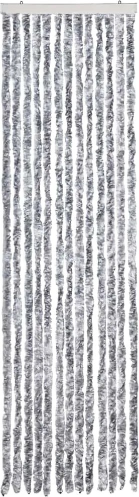 vidaXL fehér és szürke zsenília rovarfüggöny 56 x 200 cm