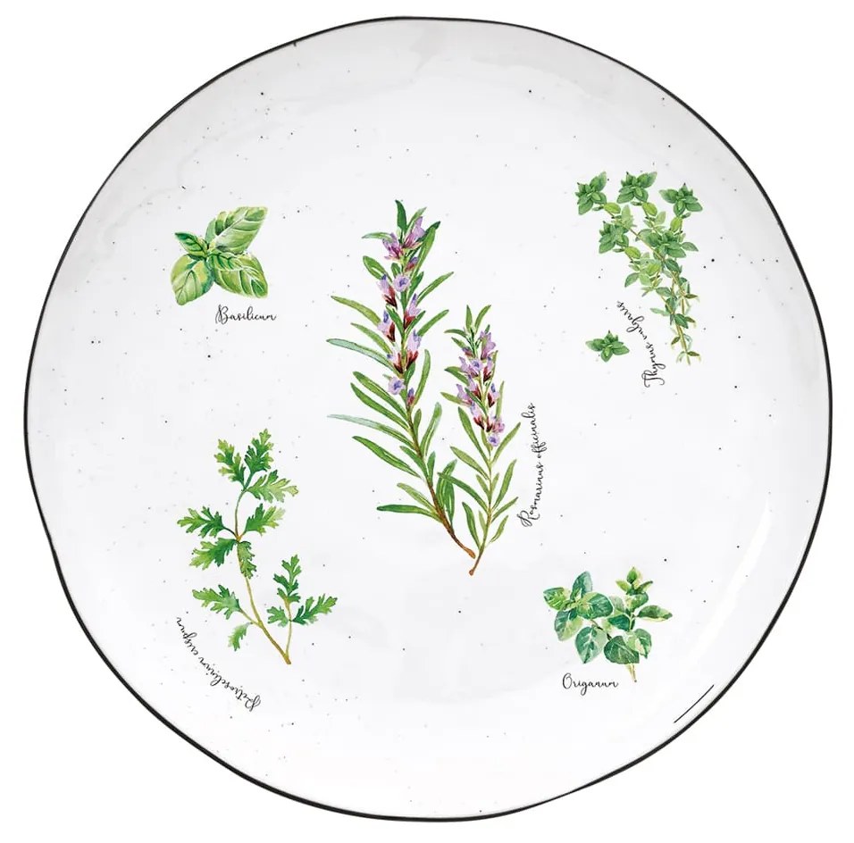 18 részes Porcelán étkészlet fűszernövényes mintával Herbarium