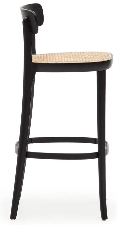 Fekete bárszék kőrisfa dekorral 99 cm Romane – Kave Home