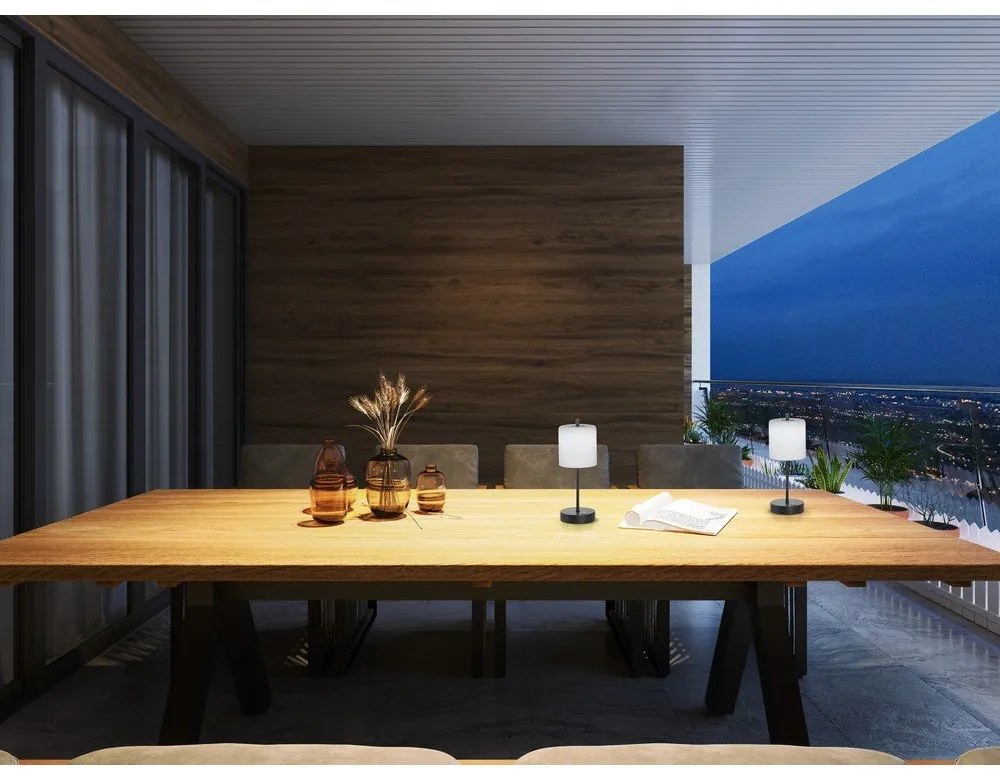 Fekete-fehér LED dimmelhető asztali lámpa (magasság 34,5 cm) Riva – Fischer & Honsel