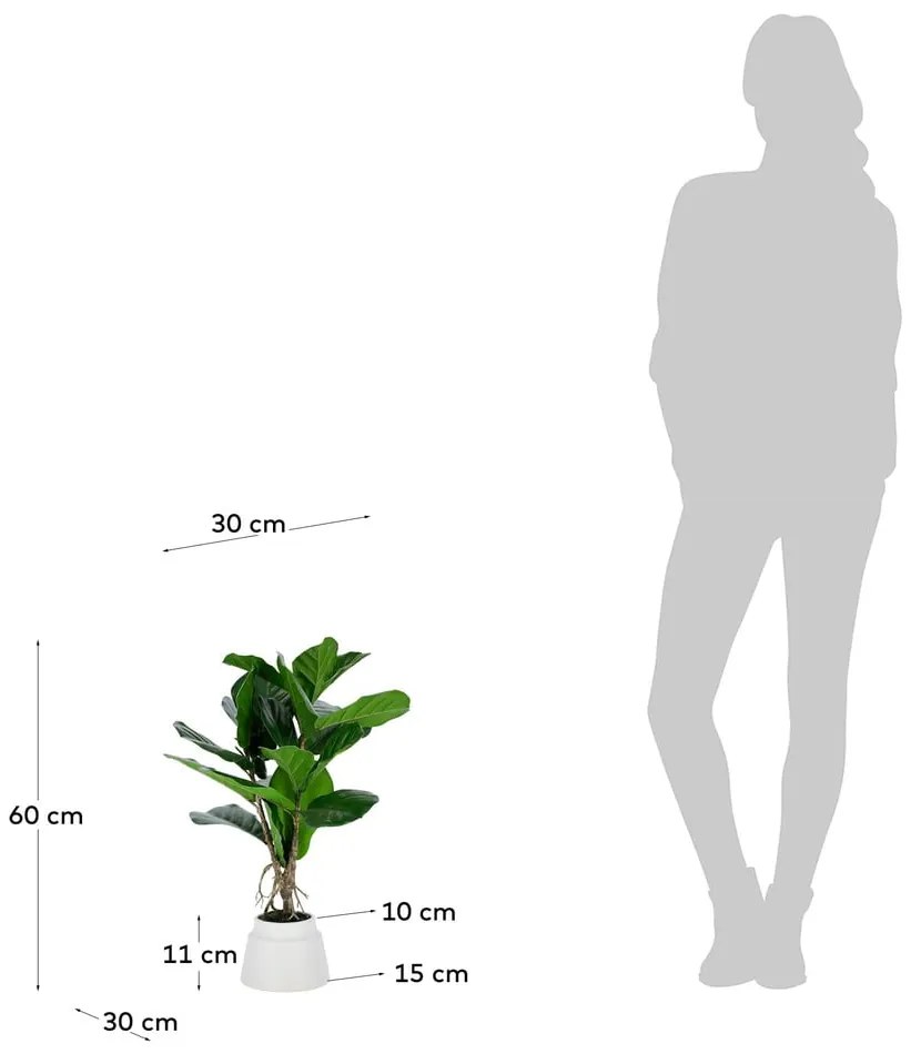 Fikusz műnövény (magasság 60 cm) Lyrata – Kave Home