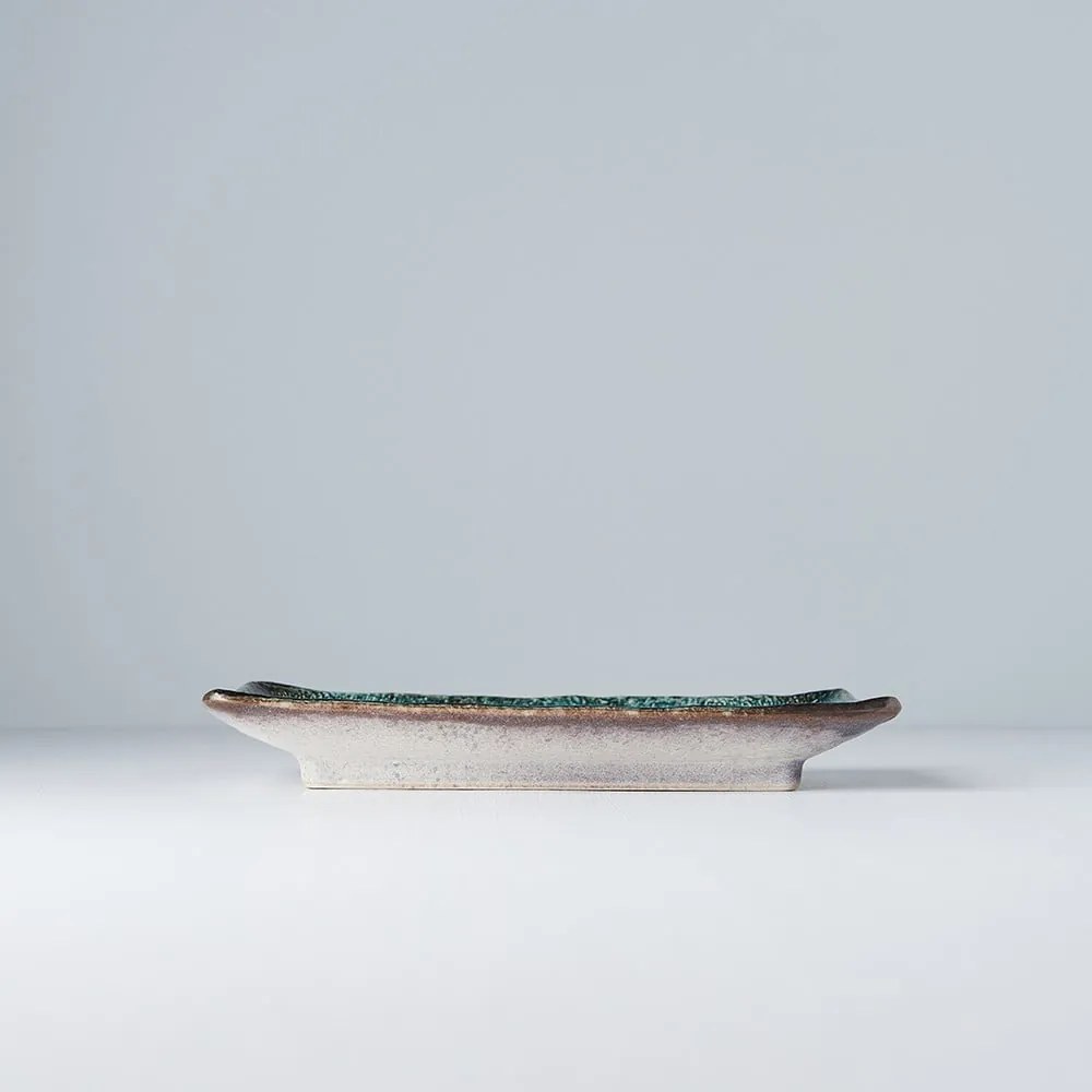 Sky kék kerámia szervírozó tányér, 21 x 13,5 cm - MIJ