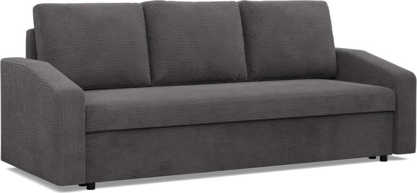 Zeus kanapéágy, kordbársony, hab töltet, döntött kartámasz, szürke