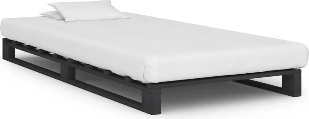 vidaXL szürke tömör fenyőfa raklap ágykeret 90 x 200 cm