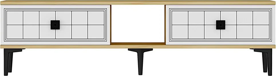 Yuka TV-állvány, zafír tölgy-fehér, 150 cm
