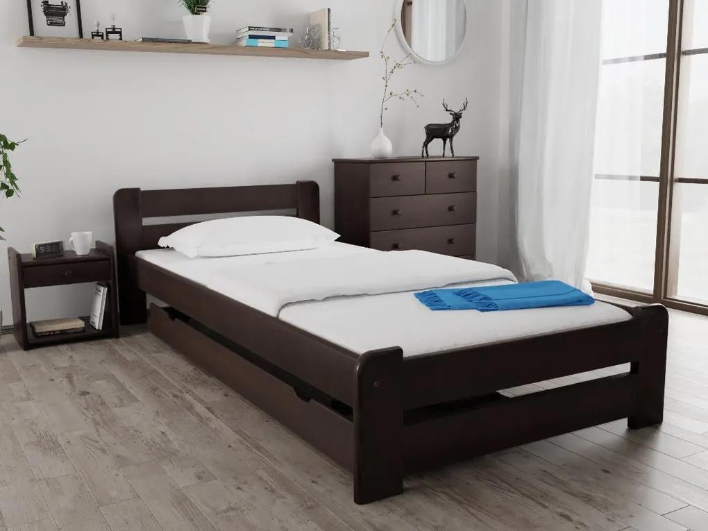 Laura ágy 90x200 cm, diófa Ágyrács: Lamellás ágyrács, Matrac: Deluxe 10 cm matrac