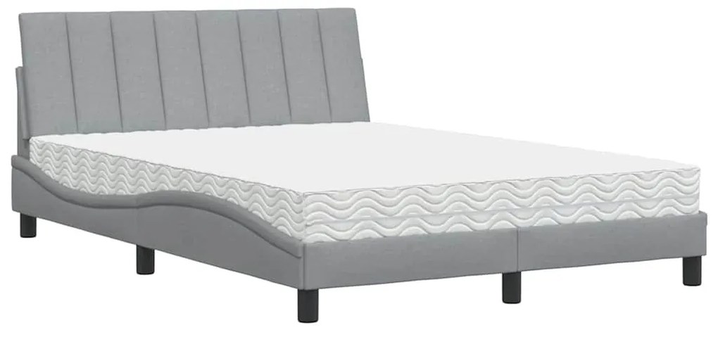 világosszürke szövet ágy matraccal Hanko 140x190 cm