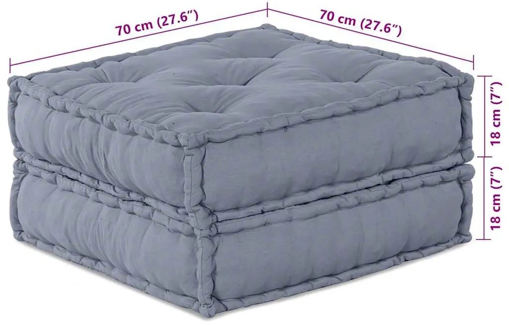Párna 2 pcs Szürke 70 x 70 x 36 cm Poliészter