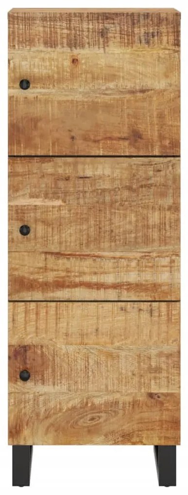 tömör mangófa és vas magasszekrény 3 ajtóval 40x33x110 cm