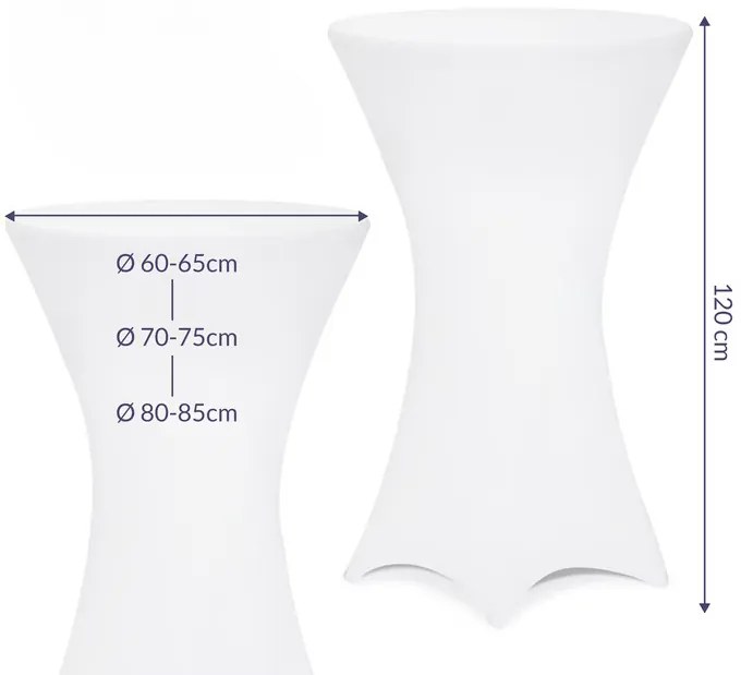 Deuba Bárpult huzat Ø70 cm - fehér