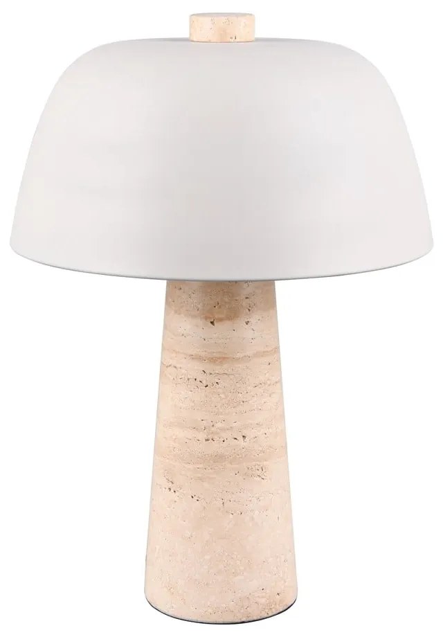 Fehér-bézs asztali lámpa fém búrával (magasság 41 cm) Timba – Trio Select