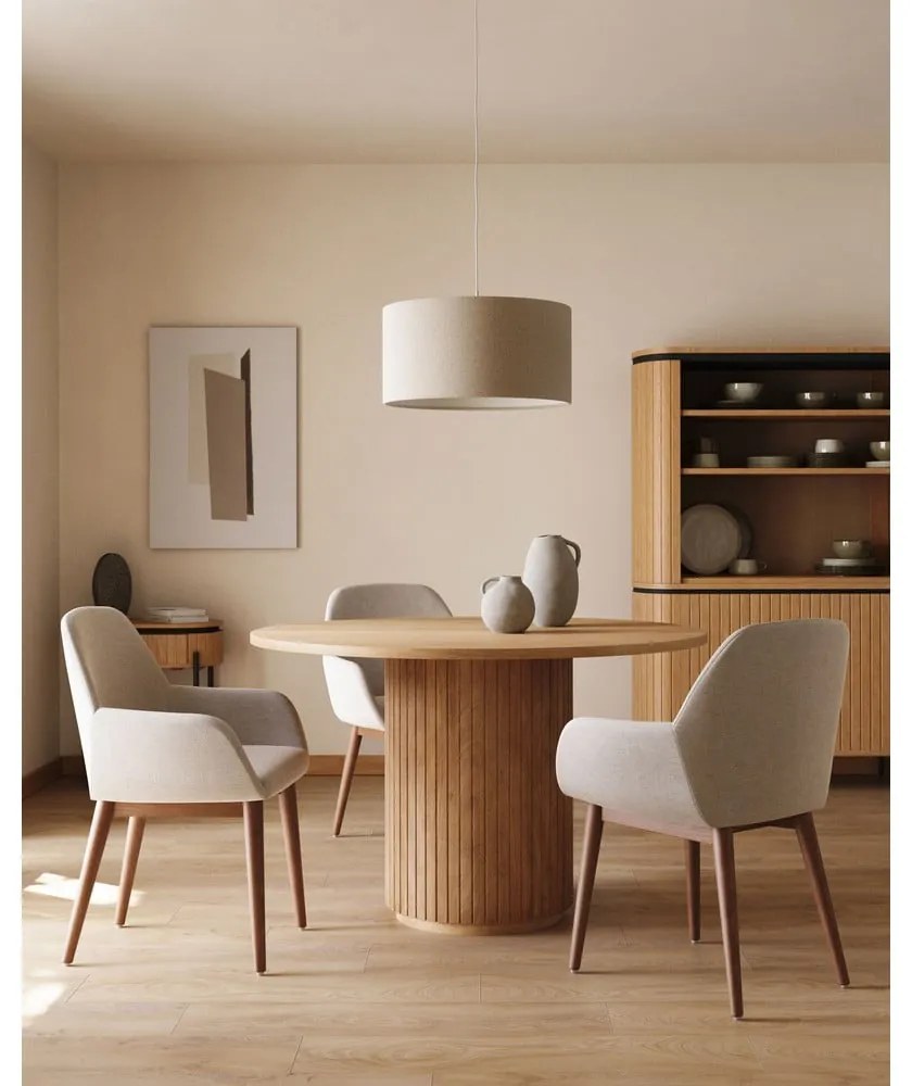 Natúr színű mangófa kerek étkezőasztal ø 120 cm Licia – Kave Home